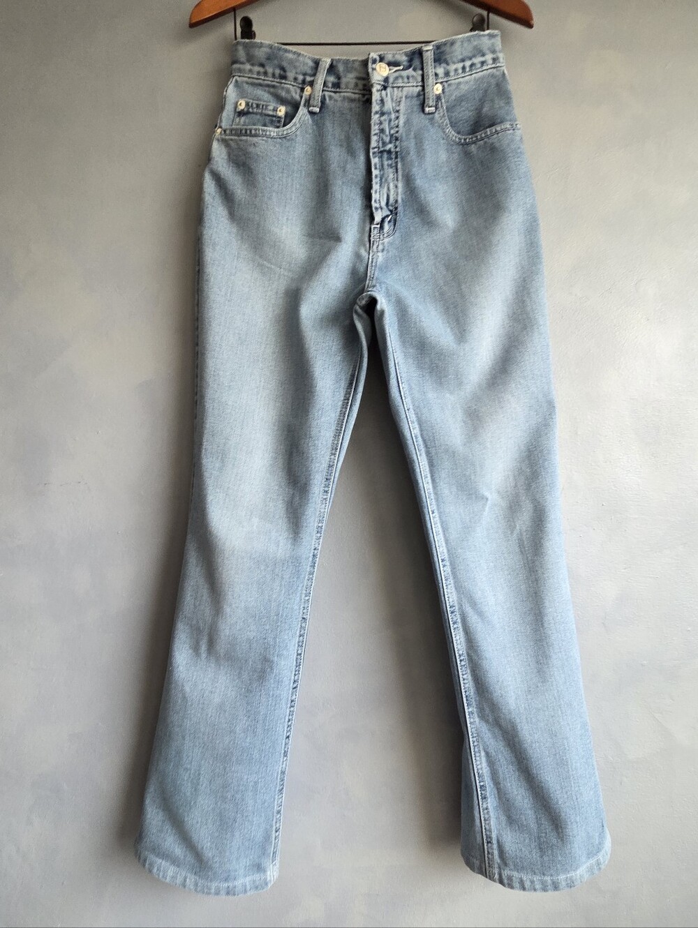 FENDI STRAIGHT LEG HIGH RISE VINTAGE DENIM BLUE JEANS SIZE US, 29